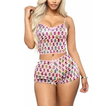 Arvbitana Women 2Pcs Velvet Sleepwear Sets Heart / Butterfly Print Sleeveless Backless Camisole + Pattern Print Shorts Summer Pajamas Outfits
Arvbitana Women 2Pcs Velvet Sleepwear Sets Heart / Butterfly Print Sleeveless Backless Camisole + Pattern Print Shorts Summer Pajamas Outfits