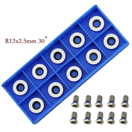 10PCS 30° Round 12x2.5mm Carbide Inserts Cutters Knives Replacement Lathe Blade