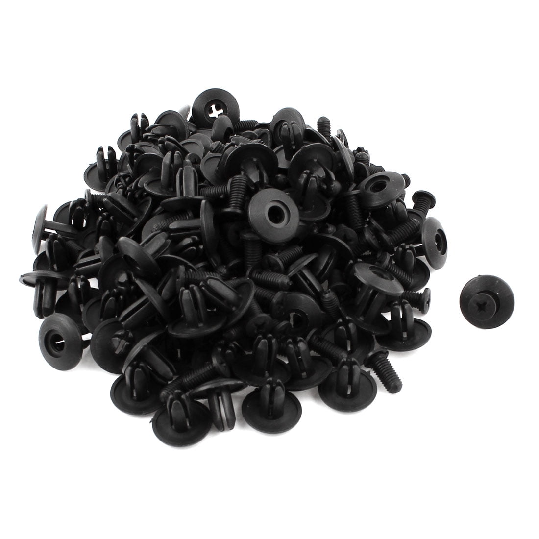 100pcs 20mm Head 8mm Hole Plastic Rivet Panel Bumper Fastener Black