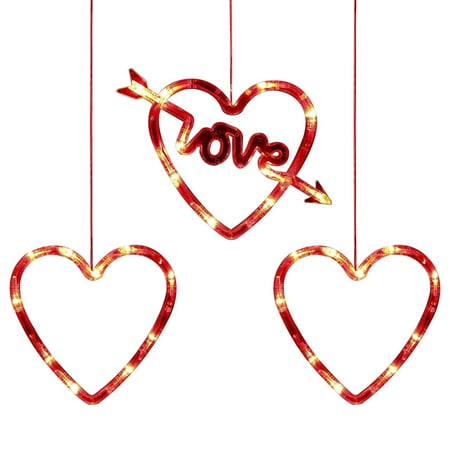 CHUANK Valentines Day Decor 3 Pack Red Heart-Shaped Love Window Lights with Suction Cup Timer Function & Slow Fade Mode Battery Operated Romantic Lights for Valentine s Day(A)
CHUANK Valentines Day Decor 3 Pack Red Heart-Shaped Love Window Lights with Suction Cup Timer Function & Slow Fade Mode Battery Operated Romantic Lights for Valentine s Day(A)