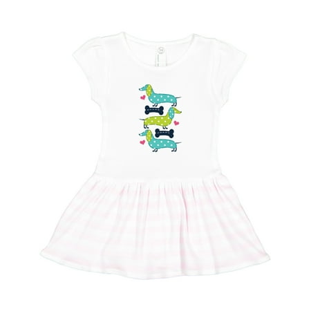 Inktastic Dachshund Dog Lover Polka Dot Puppies Gift Toddler Girl Dress