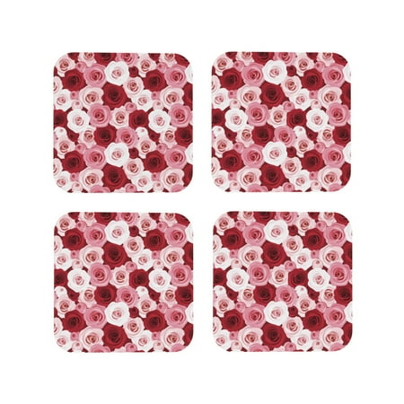 Coasters Set of 4 - colorful roses pink Drink Coasters for Tabletop Protection Leather Coasters for Living Room Decor and Housewarming Gift Square
Coasters Set of 4 - colorful roses pink Drink Coasters for Tabletop Protection Leather Coasters for Living Room Decor and Housewarming Gift Square