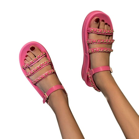Aayomet Dressy Sandals Women Chain Beach Casual Fashion Open Toe Shoes Flat Summer Women Sandals Spring Women s sandals Pink 6.5
Aayomet Dressy Sandals Women Chain Beach Casual Fashion Open Toe Shoes Flat Summer Women Sandals Spring Women s sandals Pink 6.5