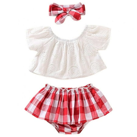 Forzero 3Pcs/Set Newborn Baby Girls Clothes Sets Toddler Cotton Clothes Summer Infant Tops + Checked Shorts + Headband Clothing Suit
Forzero 3Pcs/Set Newborn Baby Girls Clothes Sets Toddler Cotton Clothes Summer Infant Tops + Checked Shorts + Headband Clothing Suit
