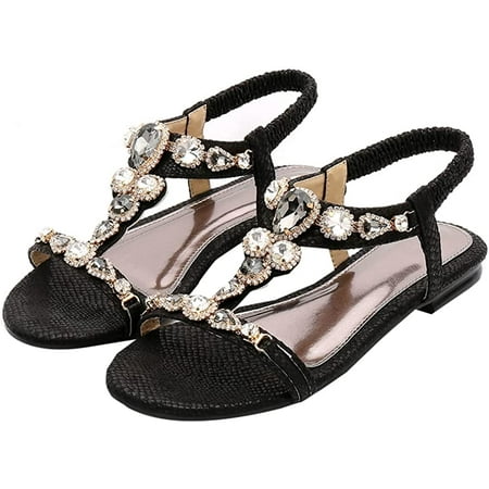 CoCopeaunts Womens Open Toe Flat Sandals Fashion Rhinestone Sparking Dress Sandal Shoes Breathable Beach Ankle Strap Thong Sandals
CoCopeaunts Womens Open Toe Flat Sandals Fashion Rhinestone Sparking Dress Sandal Shoes Breathable Beach Ankle Strap Thong Sandals
