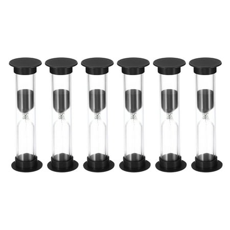 

Uxcell 2 Minute Sand Timer 6pack Small Sandy Clock Count Down Sand Glass Black