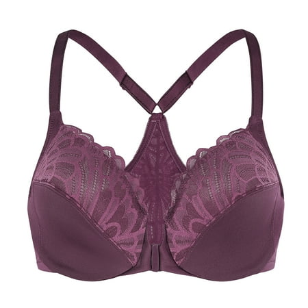 MELENECA Female Racerback Front Closure Unlined Underwire Bra for Women Grape Wine 38F
MELENECA Female Racerback Front Closure Unlined Underwire Bra for Women Grape Wine 38F
