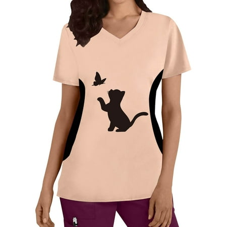 Scrubs For Women Tops Stretchy Plus Size V Neck Short Sleeved Cats Prints Shirts Blouse With Pocket Nursing Uniforms For Women
Scrubs For Women Tops Stretchy Plus Size V Neck Short Sleeved Cats Prints Shirts Blouse With Pocket Nursing Uniforms For Women