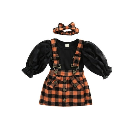 Blotona Infant Baby Girls 3 Pieces Outfits Dot See-Through Puff Long Sleeve Ribbed Romper + Plaid Suspender Skirts + Headband Set
Blotona Infant Baby Girls 3 Pieces Outfits Dot See-Through Puff Long Sleeve Ribbed Romper + Plaid Suspender Skirts + Headband Set