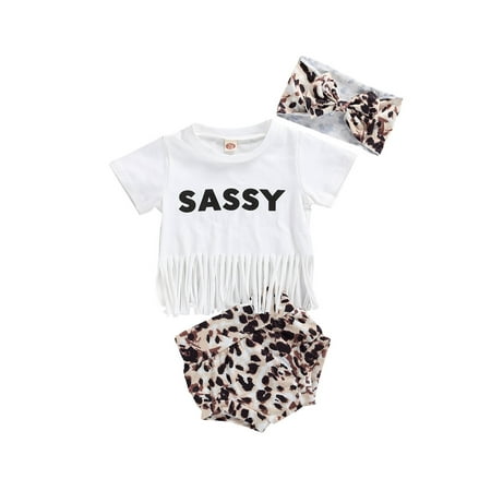 Canrulo Summer Newborn Baby Girls Clothes Letter Short Sleeve Tassel T Shirts Tops Leopard Shorts Headband Sets White 18-24 Months
Canrulo Summer Newborn Baby Girls Clothes Letter Short Sleeve Tassel T Shirts Tops Leopard Shorts Headband Sets White 18-24 Months