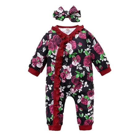 Odeerbi Clearance Baby Girl Clothes Baby Romper Autumn Winter Jumpsuit With Headband Floral Long Sleeve
Odeerbi Clearance Baby Girl Clothes Baby Romper Autumn Winter Jumpsuit With Headband Floral Long Sleeve