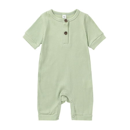 CenturyX Newborn Baby Boys Girls Short Sleeve Romper Knit Ribbed Solid Color Cotton Jumpsuits One Piece Jumpsuit
CenturyX Newborn Baby Boys Girls Short Sleeve Romper Knit Ribbed Solid Color Cotton Jumpsuits One Piece Jumpsuit