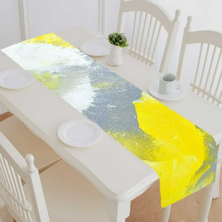 PKQWTM Grey and Yellow Abstract Art Painting Cotton and Linen Table Runner Kitchen Dining Room Supplies Size 16x72 Inch
PKQWTM Grey and Yellow Abstract Art Painting Cotton and Linen Table Runner Kitchen Dining Room Supplies Size 16x72 Inch