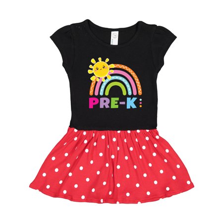 Inktastic School Pre-k with Rainbow and Sun Gift Toddler Girl Dress
