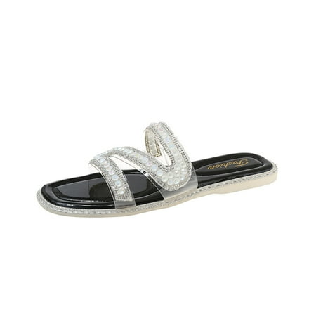 uikmnh Women Slippers Spring Summer Women Slippers Rhinestone Transparent Belt Soft Bottom Comfortable Flat Bottom Black 7.5
uikmnh Women Slippers Spring Summer Women Slippers Rhinestone Transparent Belt Soft Bottom Comfortable Flat Bottom Black 7.5