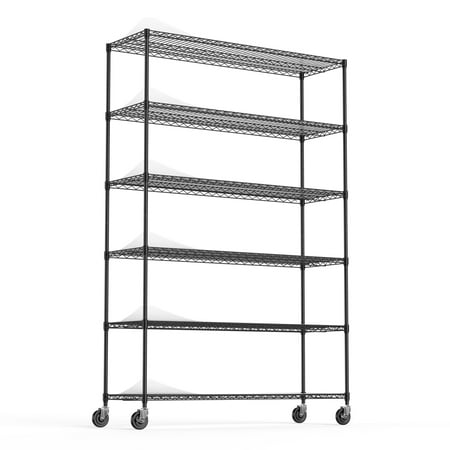 Holaki 6 Tier Wire Shelving Unit 6000 LBS NSF Heavy Duty Adjustable Metal Garage Storage Shelves with Wheels Storage Wire Rack Metal Shelves - Black
Holaki 6 Tier Wire Shelving Unit 6000 LBS NSF Heavy Duty Adjustable Metal Garage Storage Shelves with Wheels Storage Wire Rack Metal Shelves - Black