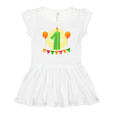 Inktastic First Birthday Party Outfit Candle Gift Baby Girl Dress