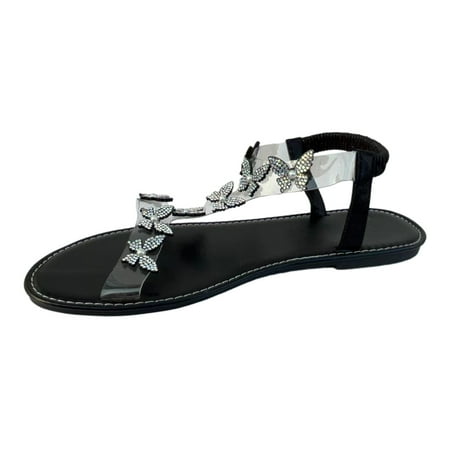 Women S Sandals Summer Rhinestones With Butterfly Flowers Flat Clear Line With Plus Size Slippers
Women S Sandals Summer Rhinestones With Butterfly Flowers Flat Clear Line With Plus Size Slippers