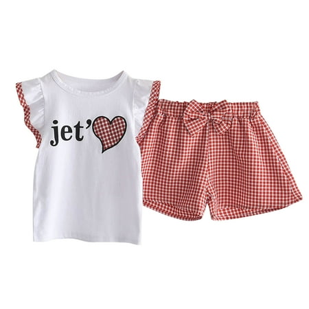 Baby Girl Clothes Ruffle Short Sleeve Letter T Shirt Tops Plaid Bow Shorts 2PCS Toddler Outfit
Baby Girl Clothes Ruffle Short Sleeve Letter T Shirt Tops Plaid Bow Shorts 2PCS Toddler Outfit