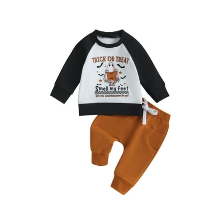 Wassery Toddler Boys Halloween Clothes Set Long Sleeve Letter Ghost Print Sweatshirt Tops Elastic Pants 6M 12M 18M 2T 3T Infant Baby Boys 2 Piece Fall Outfits
Wassery Toddler Boys Halloween Clothes Set Long Sleeve Letter Ghost Print Sweatshirt Tops Elastic Pants 6M 12M 18M 2T 3T Infant Baby Boys 2 Piece Fall Outfits
