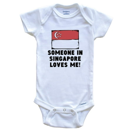 Someone In Singapore Loves Me Singaporean Flag Baby Bodysuit