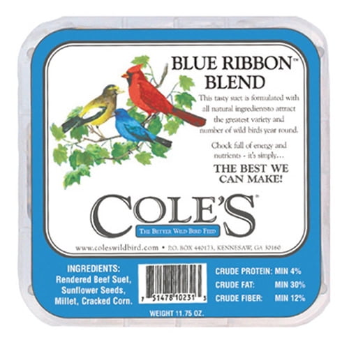 COLES WILD BIRD PRODUCTS INC BRSU 12OZ Blue Ribb Bend Suet