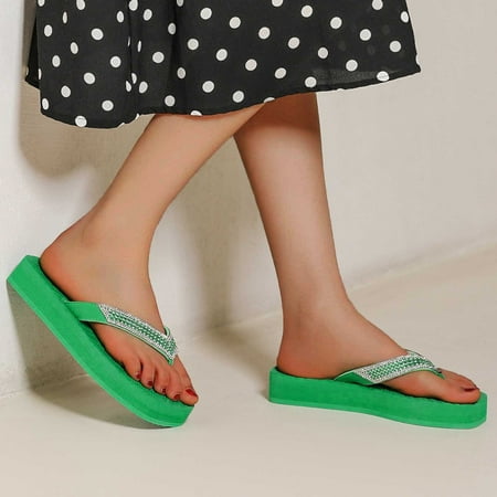 〖Yilirongyumm〗 Green 41 Slippers For Women Ladies Shoes Summer Beach Slippers Rhinestones Lightweight Platform Flip Flops
〖Yilirongyumm〗 Green 41 Slippers For Women Ladies Shoes Summer Beach Slippers Rhinestones Lightweight Platform Flip Flops
