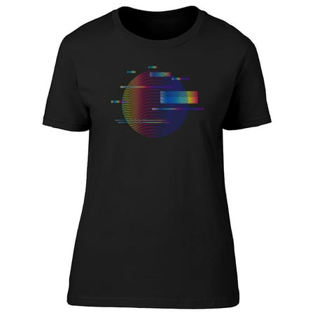 Holo Circle Glitched Lines Logo Tee Women's -Image by Shutterstock