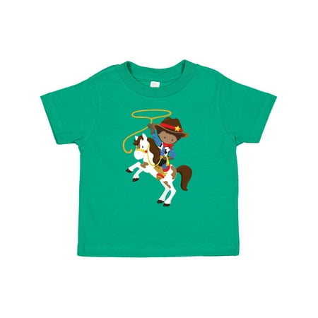 Inktastic African American Boy Cowboy Sheriff Lasso Gift Toddler Boy Girl T-Shirt