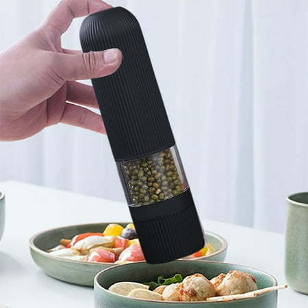 Menrkoo Electric Pepper Grinder Set With USB Rechargeable Automatic One-Hand Operation Adjustable Coarseness Multifunctional Grinding Bottle Kitchen Tool Black
Menrkoo Electric Pepper Grinder Set With USB Rechargeable Automatic One-Hand Operation Adjustable Coarseness Multifunctional Grinding Bottle Kitchen Tool Black
