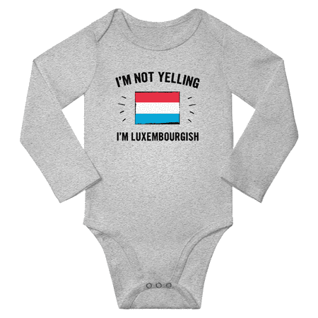 I m Not Yelling I m Luxembourgish! Baby Long Sleeve Bodysuit Romper (Gray 6 Months)
I m Not Yelling I m Luxembourgish! Baby Long Sleeve Bodysuit Romper (Gray 6 Months)