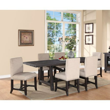 Modus Yosemite 7 Piece Rectangular Dining Table Set with Upholstered Chairs