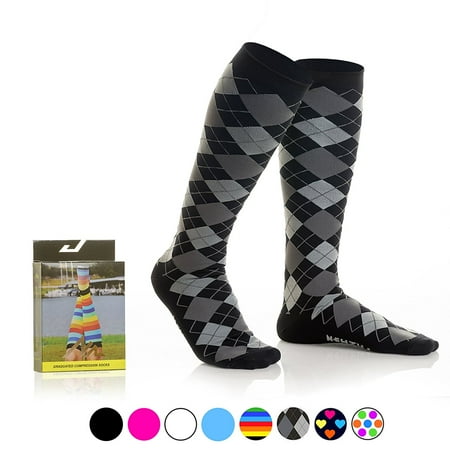 newzill compression socks (1 pair), men & women running socks - best graduated athletic fit for sports, nurses, shin splints, maternity & flight travel vibe heart