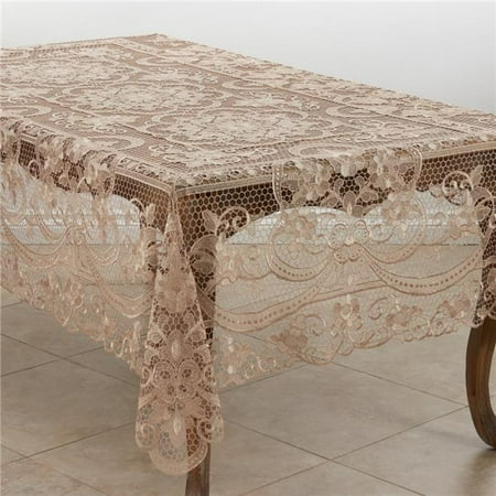 Saro Lifestyle 1738.E67138B 67x 138 in. Antique Lace Tablecloth Ecru