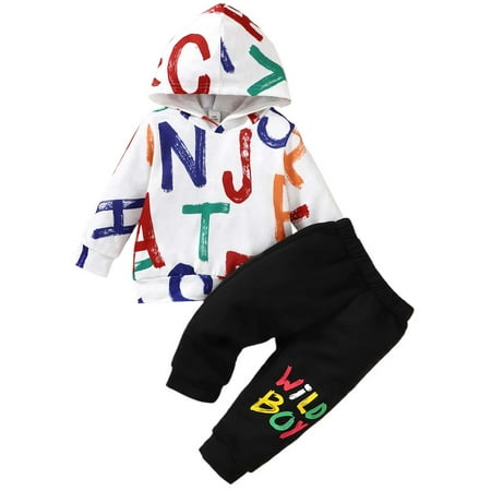 Kucnuzki 12 Months Newborn Baby Boy Winter Outfits Pants Sets 18 Months Long Sleeve Colorful Letter Prints Hoodie Sweatshirt Elastic Pants 2PCS Set White
Kucnuzki 12 Months Newborn Baby Boy Winter Outfits Pants Sets 18 Months Long Sleeve Colorful Letter Prints Hoodie Sweatshirt Elastic Pants 2PCS Set White