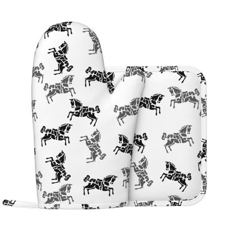 Oven Mitts and Pot Holders Sets Abstract Minimalist Horse Black Non-Slip Silicone Oven Gloves Potholders Cotton Lining Heat Resistant Gloves Hot Pads for Kitchen Cooking Baking
Oven Mitts and Pot Holders Sets Abstract Minimalist Horse Black Non-Slip Silicone Oven Gloves Potholders Cotton Lining Heat Resistant Gloves Hot Pads for Kitchen Cooking Baking