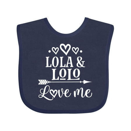 Inktastic My Lola and Lolo Love Me Granddaughter Gift Baby Girl Bib