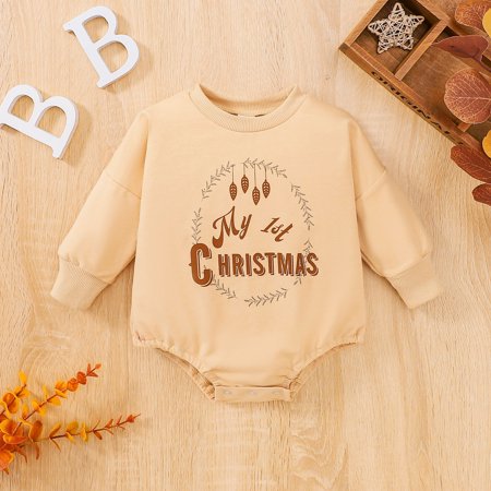 Toddler Kids Girls Boys Cute Christmas Letters Prints Romper Jumpsuit Cloths Beige 70
Toddler Kids Girls Boys Cute Christmas Letters Prints Romper Jumpsuit Cloths Beige 70