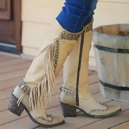Vintage Women s Tassel Square Head Low-heeled Western Rodeo Slip-On Comfy Boots
Vintage Women s Tassel Square Head Low-heeled Western Rodeo Slip-On Comfy Boots