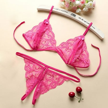 4PC Temptation Transparent Bra G-String Net Socks and Sling