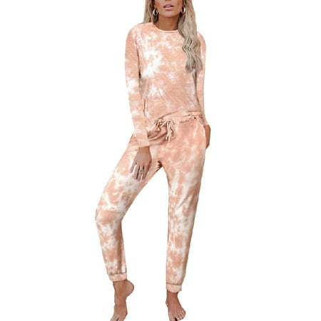 Haite Ladies Drawstring Crew Neck Sleepwear Two Pieces Outfits Tie Dye Lounge Set Sleeping Tops And Pants Straight Leg Pajamas Sets Orange L
Haite Ladies Drawstring Crew Neck Sleepwear Two Pieces Outfits Tie Dye Lounge Set Sleeping Tops And Pants Straight Leg Pajamas Sets Orange L