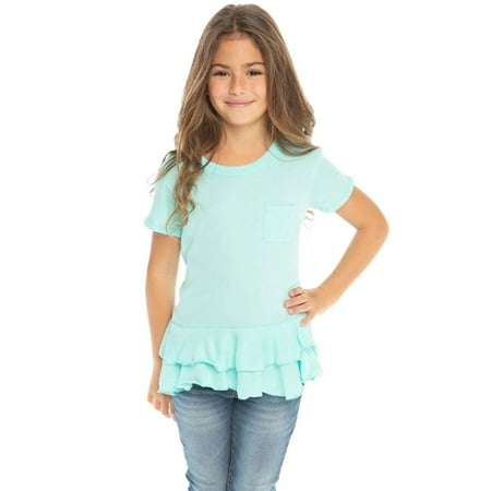 Girls Short Sleeve Crew Neck Double Peplum Pocket T-Shirt In Paradise Size 3 Years
Girls Short Sleeve Crew Neck Double Peplum Pocket T-Shirt In Paradise Size 3 Years