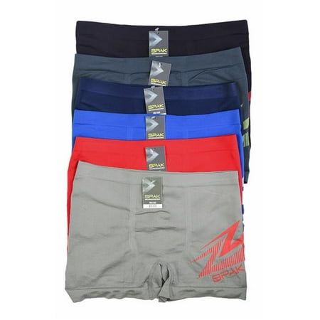 Power Club & Knocker MW-MSP016-6PK Mens Seamless Boxer Briefs, Assorted Color - One Size - Pack of 6