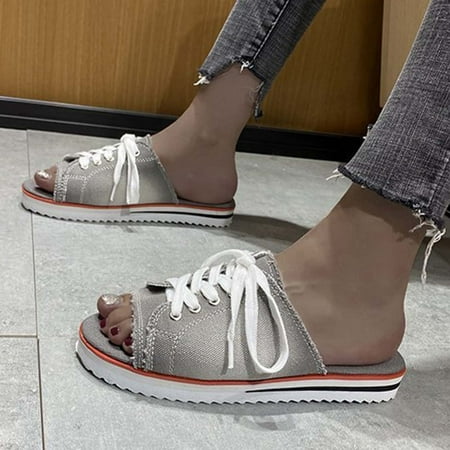 Summer Saving Clearance! Tuobarr Women s Slide Sandals Women s Outerwear Summer Round Toe Slippers Fashion Canvas Beach Shoes Sandals Flat Casual Frenulum Flip-Flops Gray US Size 9.5
Summer Saving Clearance! Tuobarr Women s Slide Sandals Women s Outerwear Summer Round Toe Slippers Fashion Canvas Beach Shoes Sandals Flat Casual Frenulum Flip-Flops Gray US Size 9.5