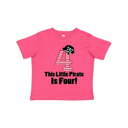 Inktastic Pirate 4th Birthday Party Gift Toddler Boy or Toddler Girl T-Shirt