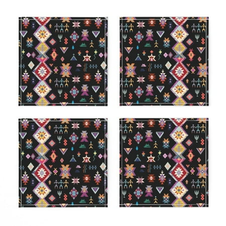 Linen Cotton Canvas Cocktail Napkins (Set of 4) - Kilim Ink Persian Tribal Boho Southwestern Black Bohemian Geometric Decor Ethnic Print Cloth Cocktail Napkins by Spoonflower
Linen Cotton Canvas Cocktail Napkins (Set of 4) - Kilim Ink Persian Tribal Boho Southwestern Black Bohemian Geometric Decor Ethnic Print Cloth Cocktail Napkins by Spoonflower