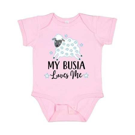 Inktastic My Busia Loves Me Baby Lamb Gift Baby Boy or Baby Girl Bodysuit