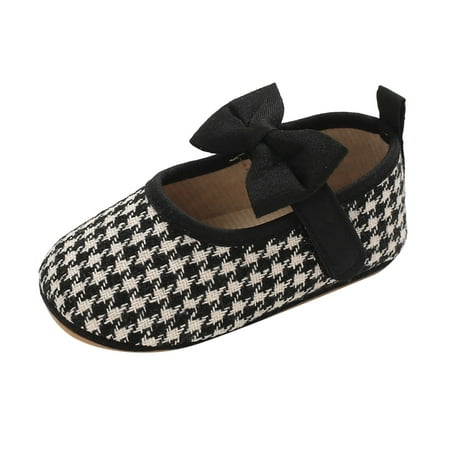 Spring And Autumn Children Baby Toddler Shoes Girls Flat Bottom Non Slip Lightweight Comfortable Bow Houndstooth Hook Loop Black 0 Months-6 Months
Spring And Autumn Children Baby Toddler Shoes Girls Flat Bottom Non Slip Lightweight Comfortable Bow Houndstooth Hook Loop Black 0 Months-6 Months
