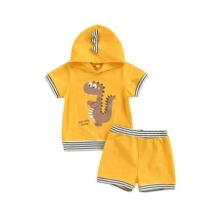 Canrulo 2PCS Toddler Baby Boys Summer Dinosaur Outfits Short Sleeve Hoodie Top+Short Pants Set Yellow 2-3 Years
Canrulo 2PCS Toddler Baby Boys Summer Dinosaur Outfits Short Sleeve Hoodie Top+Short Pants Set Yellow 2-3 Years