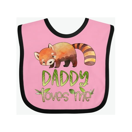 Inktastic Daddy Loves Me Cute Red Panda Gift Baby Boy or Baby Girl Bib